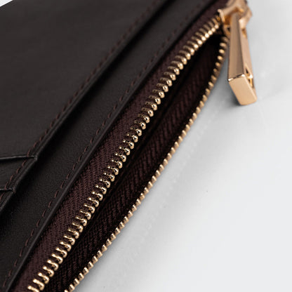 Women Leather Card Holder With Zipper