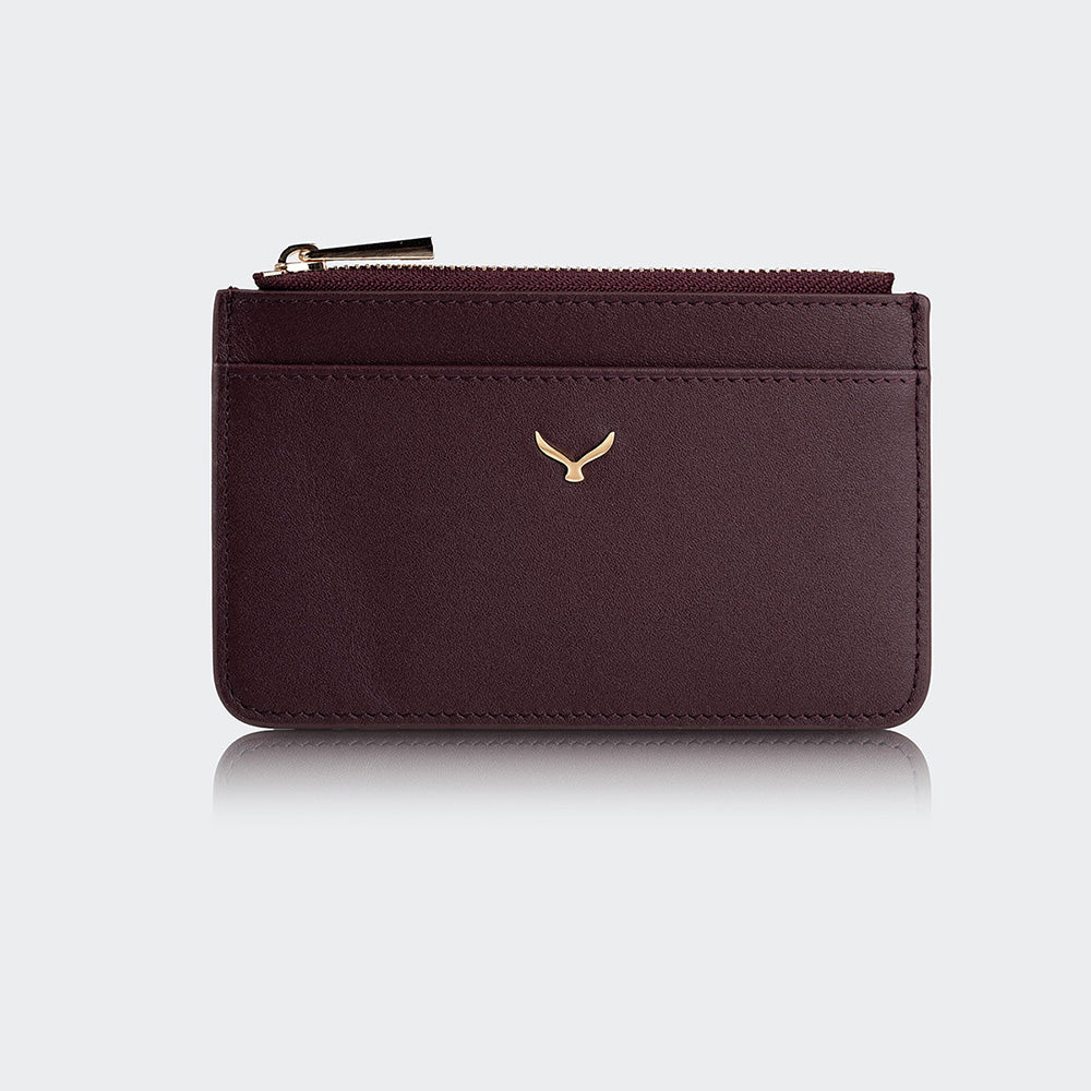 Women Leather Card Holder With Zipper