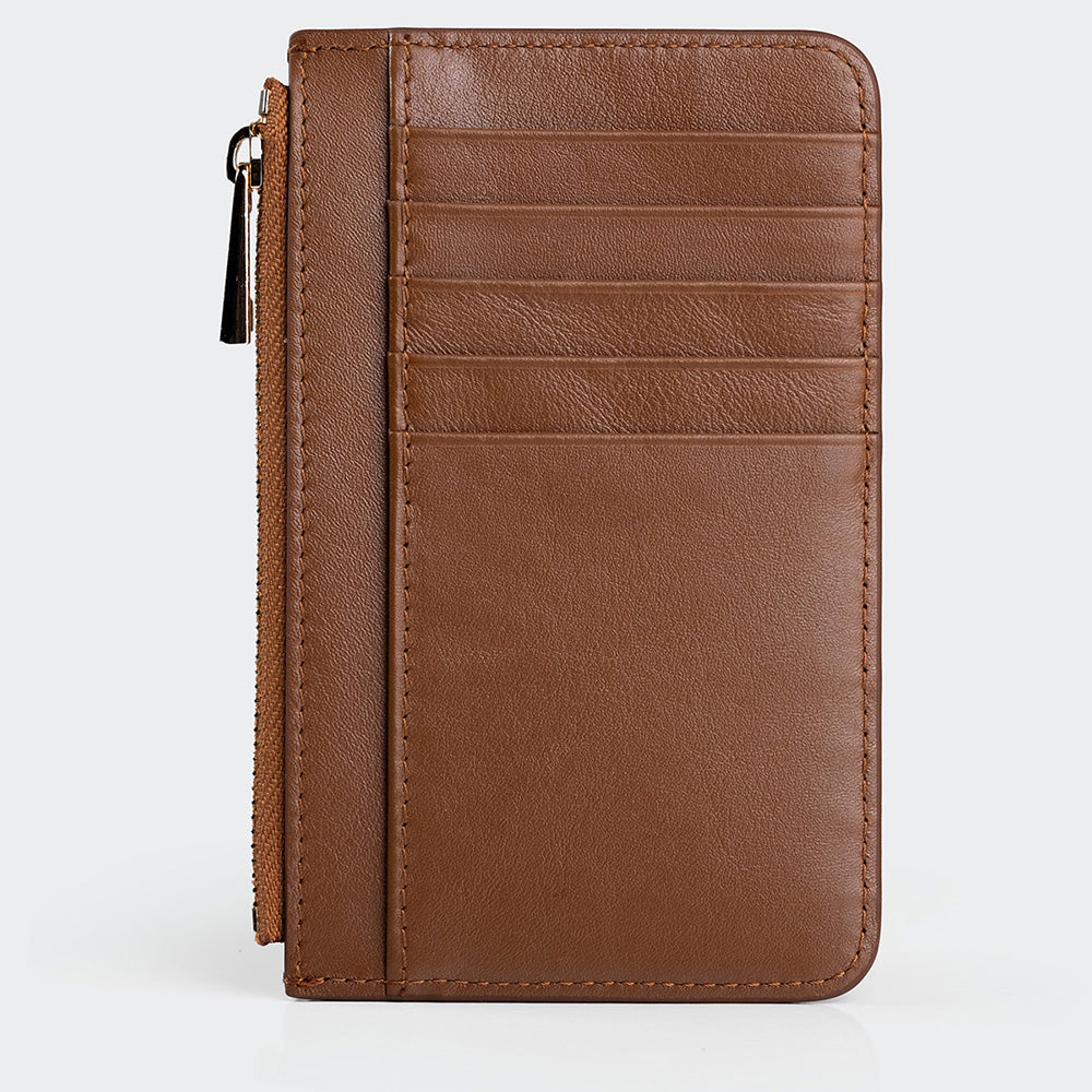 Women Leather Card Holder With Zipper
