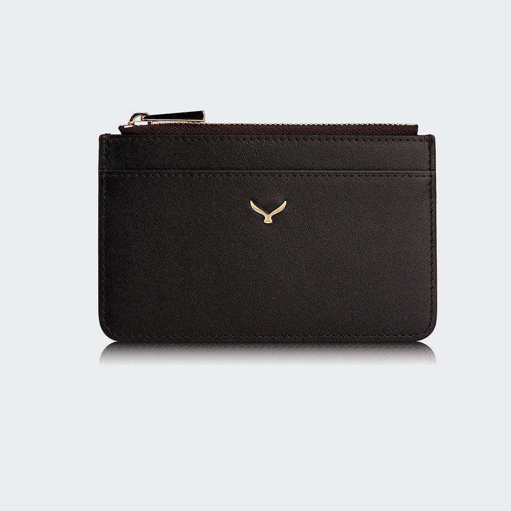 Women Leather Card Holder With Zipper