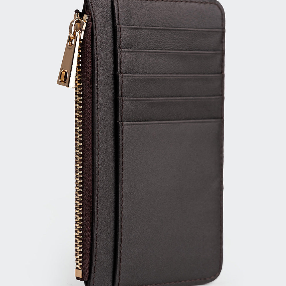 Women Leather Card Holder With Zipper