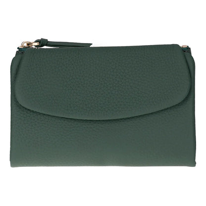 Green clutch bag on a white background