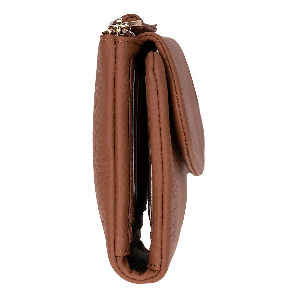 Women’s Compact Leather Wallet Handbag with Zip Closure