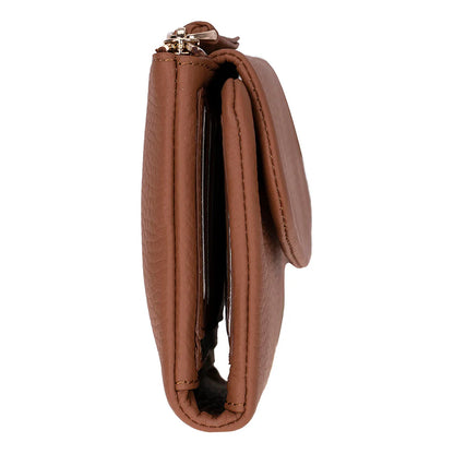 Women’s Compact Leather Wallet Handbag with Zip Closure