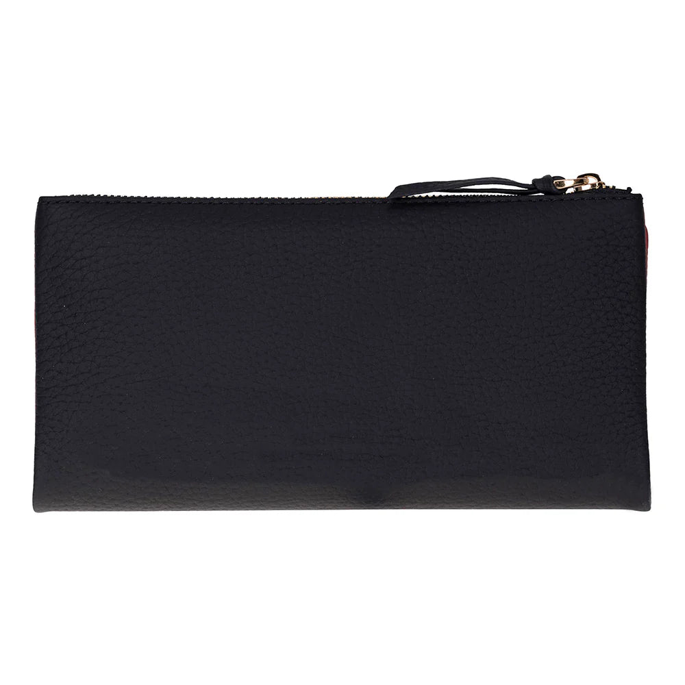 Women’s Leather Wallet Handbag with Zip Closure