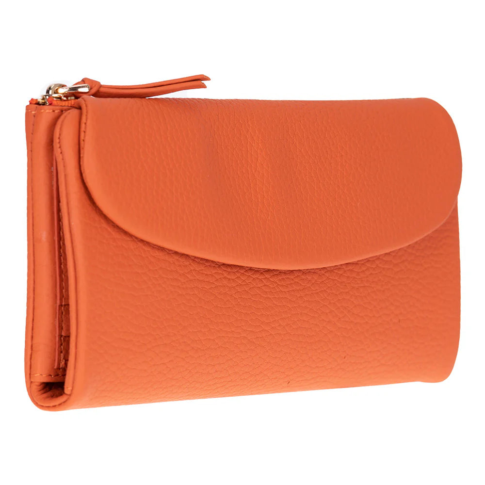Women’s Leather Wallet Handbag with Zip Closure