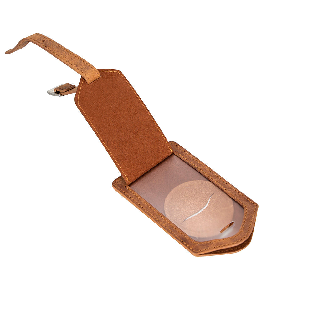 Leather Airtag Luggage Tag