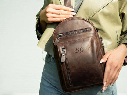 Blake Genuine Leather Crossbody Bag with Suede Interior