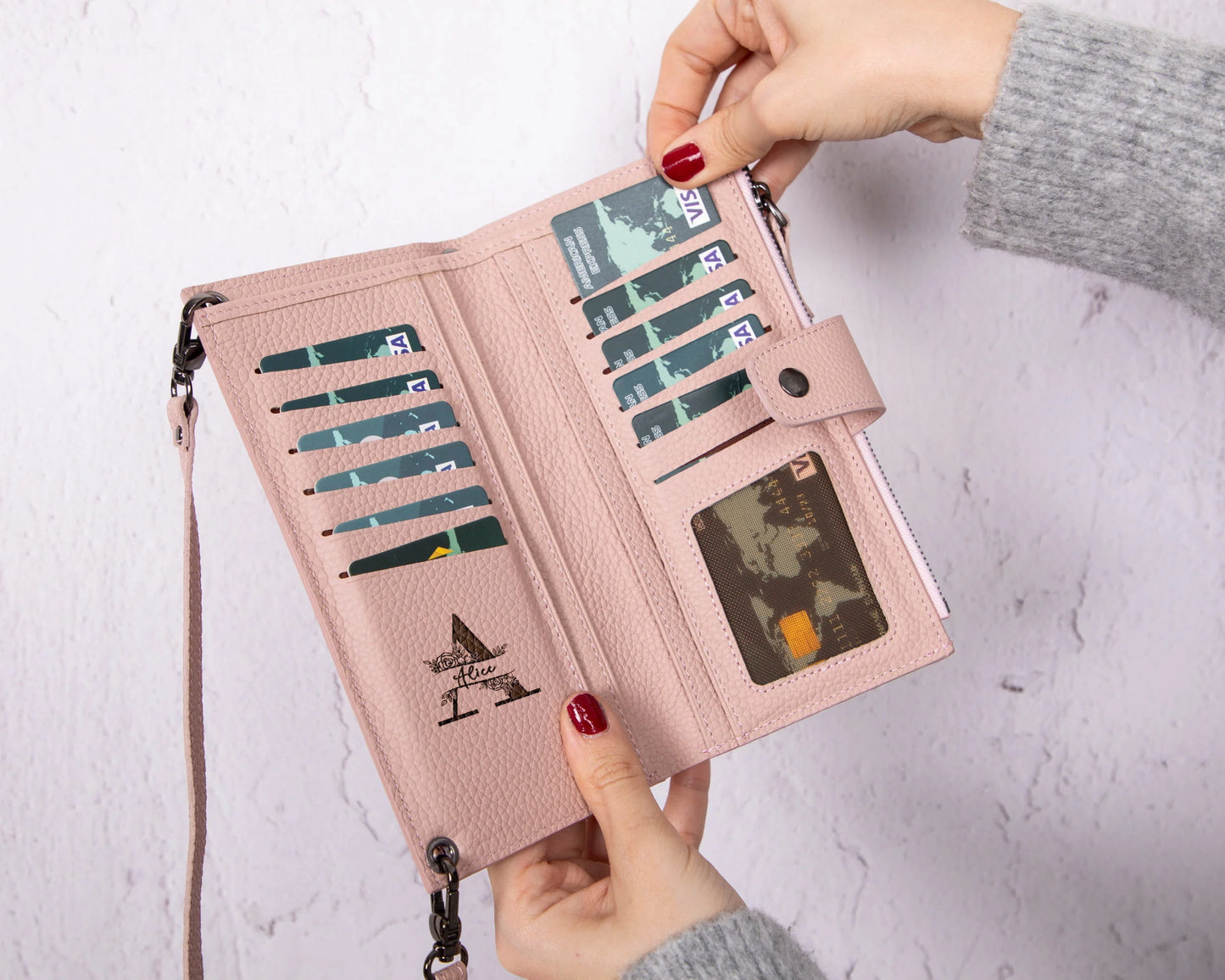Lozan Leather Crossbody Phone Wallet with Strap