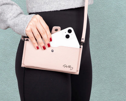 Lozan Leather Crossbody Phone Wallet with Strap