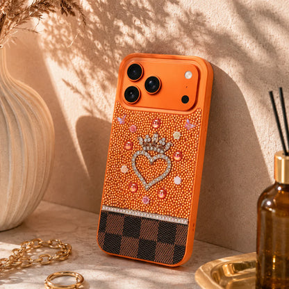 Crystal iPhone 17 Pro Case Heart Crown Luxury Rhinestone Vissel