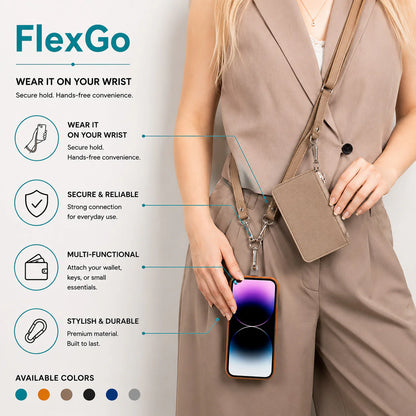 PU Leather Phone Strap Wallet Set Clip-On Crossbody FlexGo