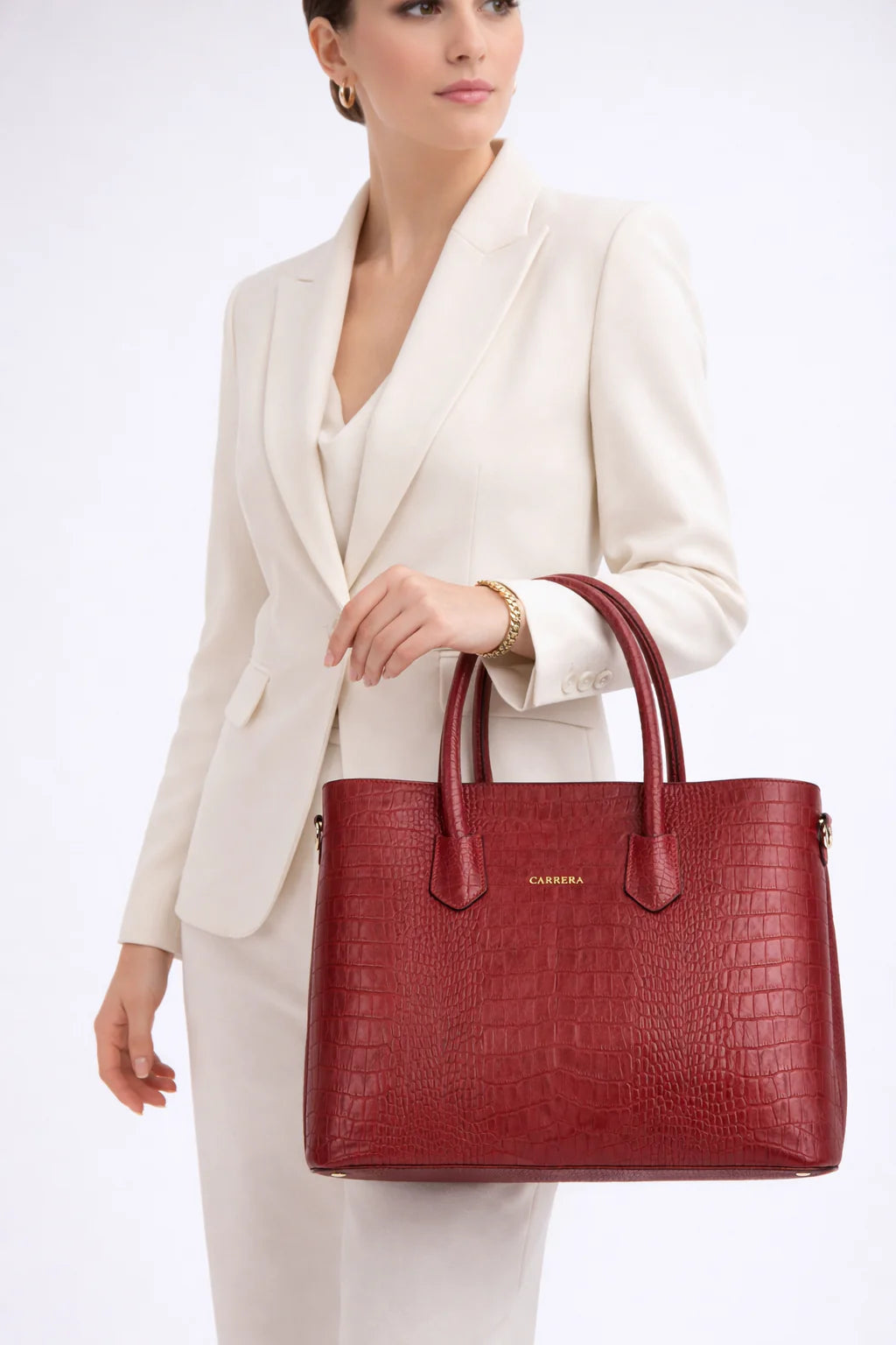 Carrera Novelya – Full-Grain Croco Embossed Leather Women's Bag
