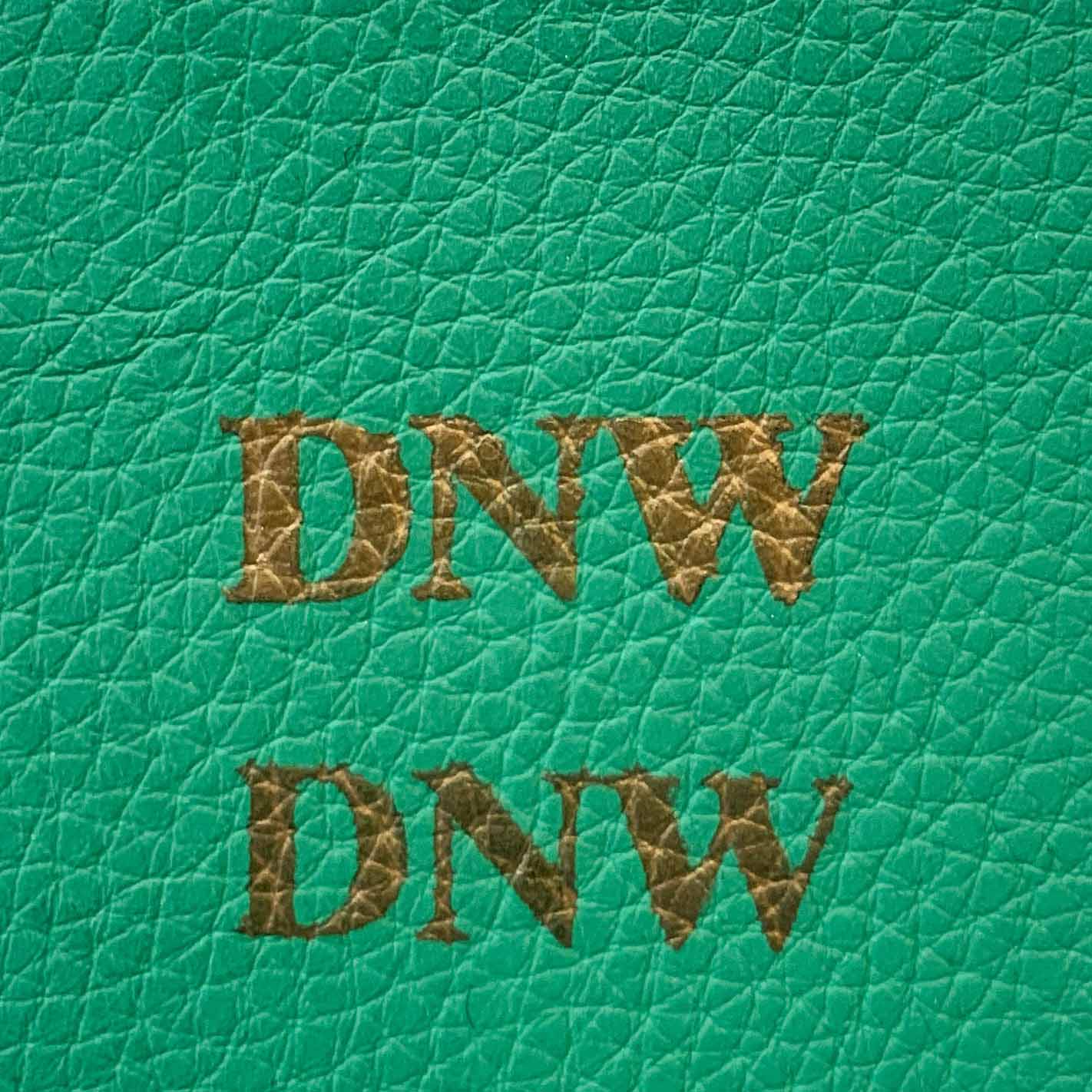 Hot stamp initials example on genuine leather product