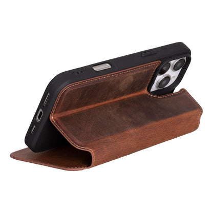 iPhone 16 Pro Leather Folio Wallet Case
