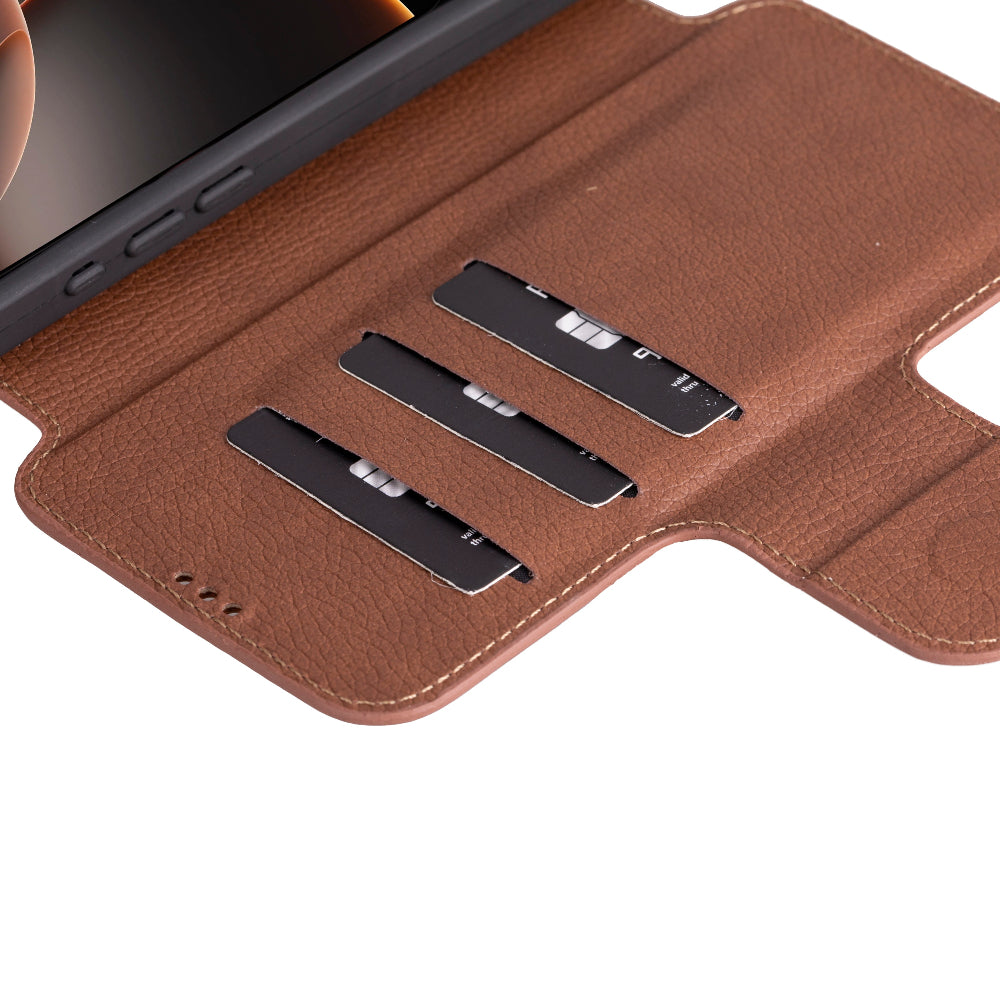 iPhone 16 Pro Leather Folio Wallet Case