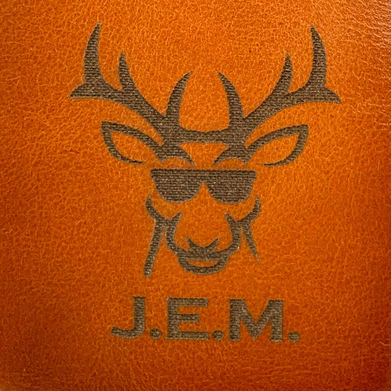 Laser design example on genuine leather accessory