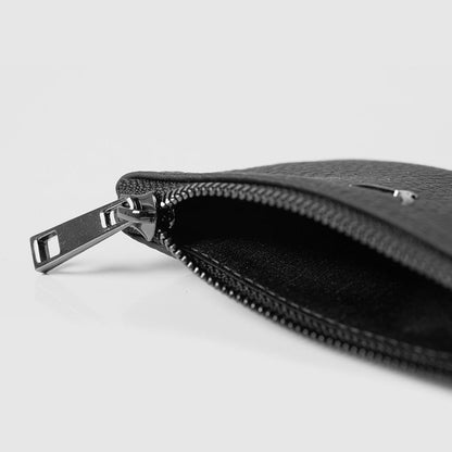 Unisex Leather Coin Purse With Zipper