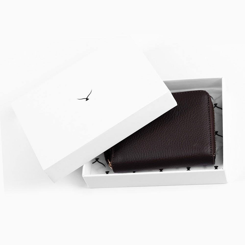 Women Mini Leather Wallet With Zipper