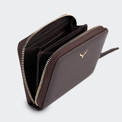 Women Mini Leather Wallet With Zipper