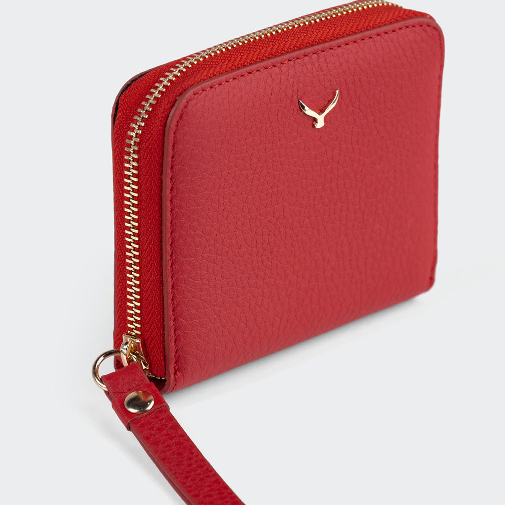 Women Mini Leather Wallet With Zipper