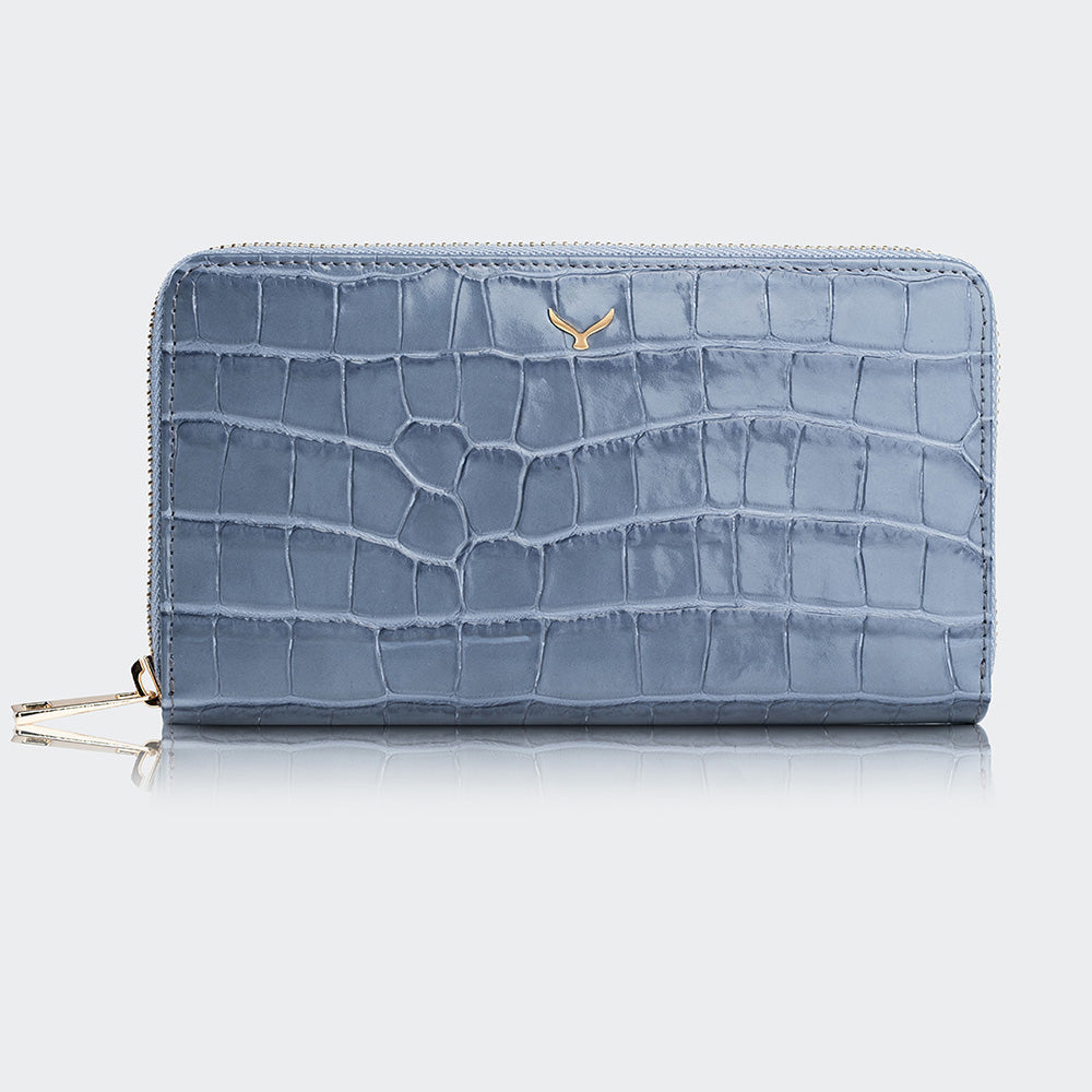 Women Large Leather Wallet With Triple Compartments