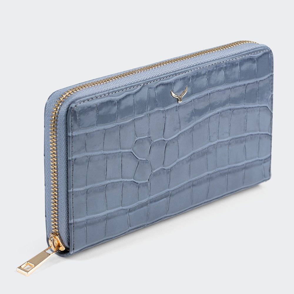 Women Large Leather Wallet With Triple Compartments