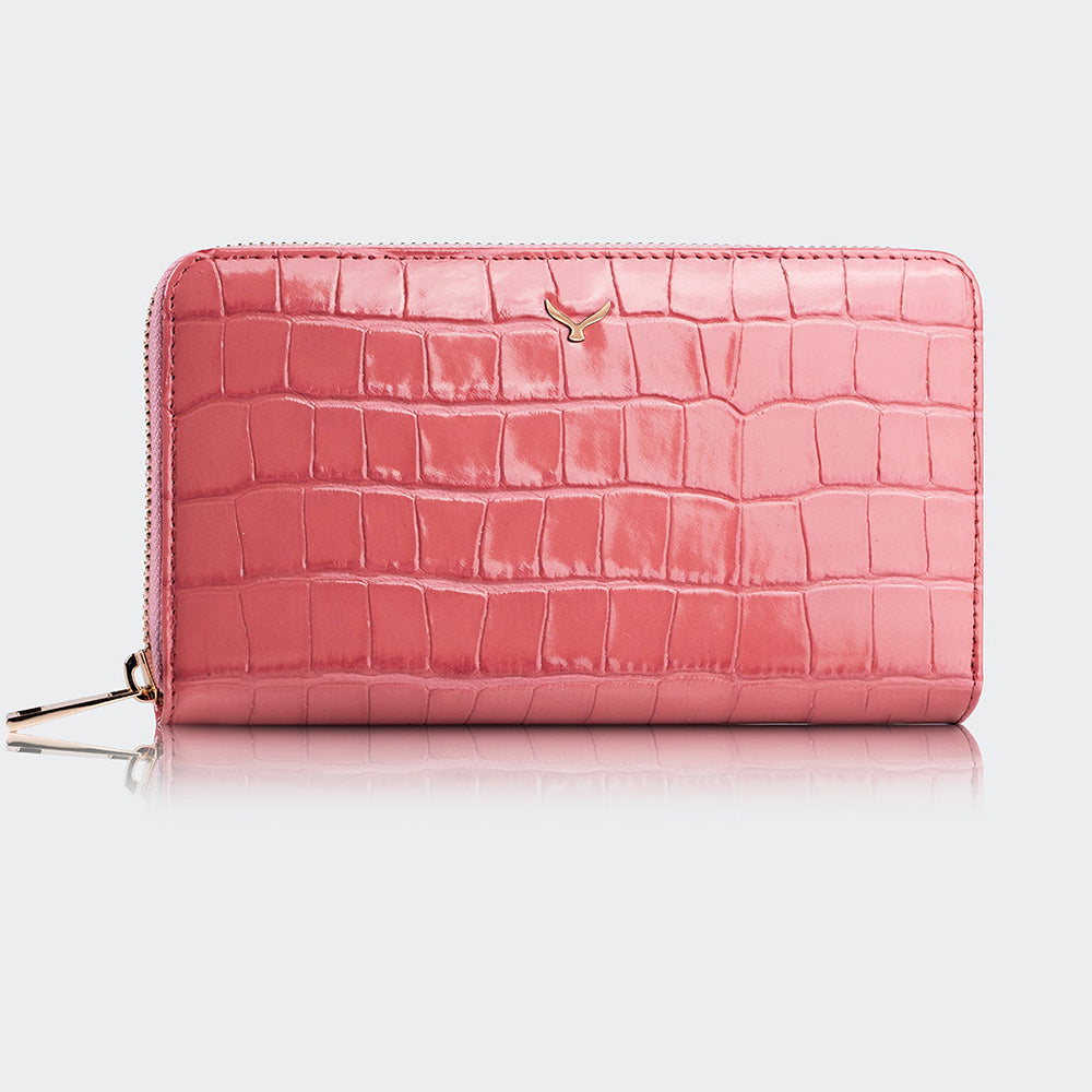 Women Large Leather Wallet With Triple Compartments