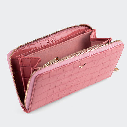 Women Large Leather Wallet With Triple Compartments