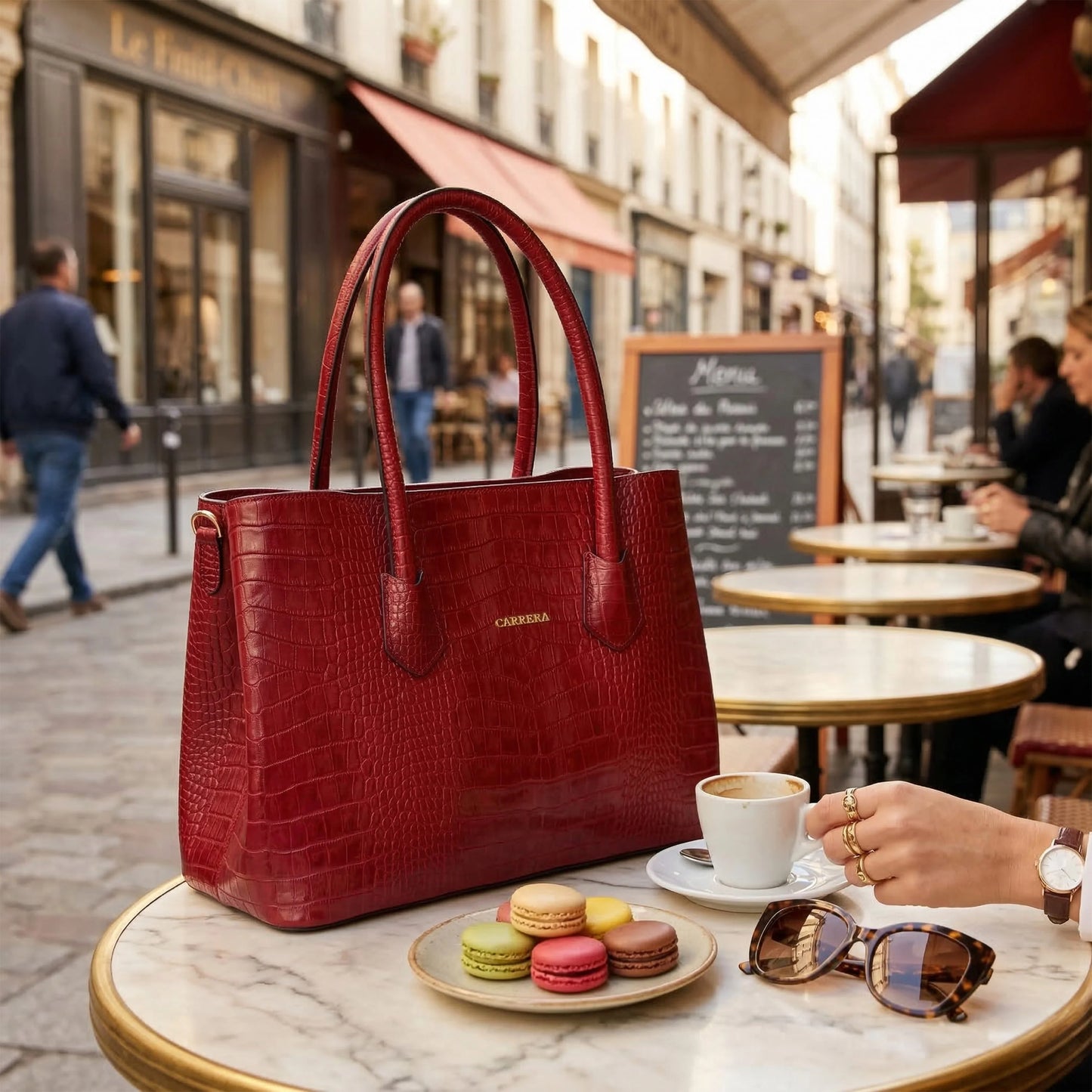 Carrera Novelya – Full-Grain Croco Embossed Leather Women's Bag